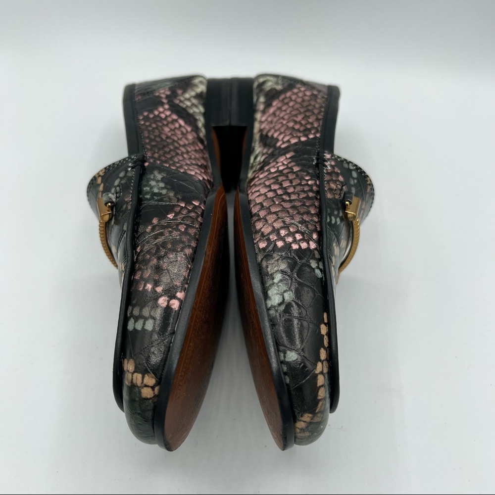 Sam Edelman Lior Leather Loafer Snakeskin Wintergreen Multi Sz 6.5 $179 EUC - Picture 8 of 9